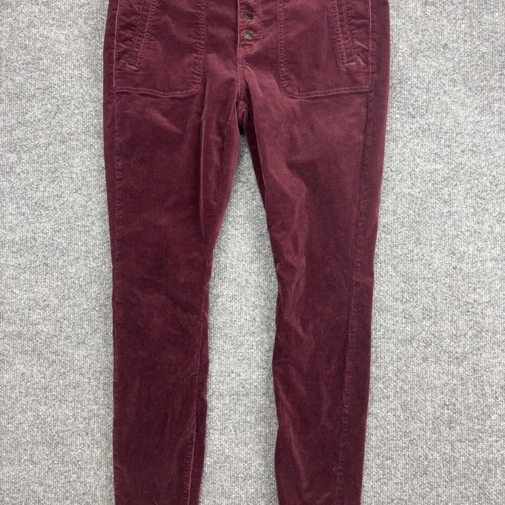 American Eagle Pants Womens 12 Burgundy Hi-Rise Jegging Corduroy Super Stretch
